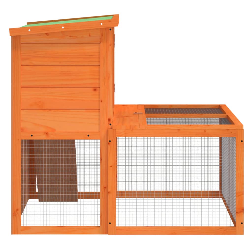 vidaXL Konijnenhok 102x90x84,5 cm massief grenenhout bruin