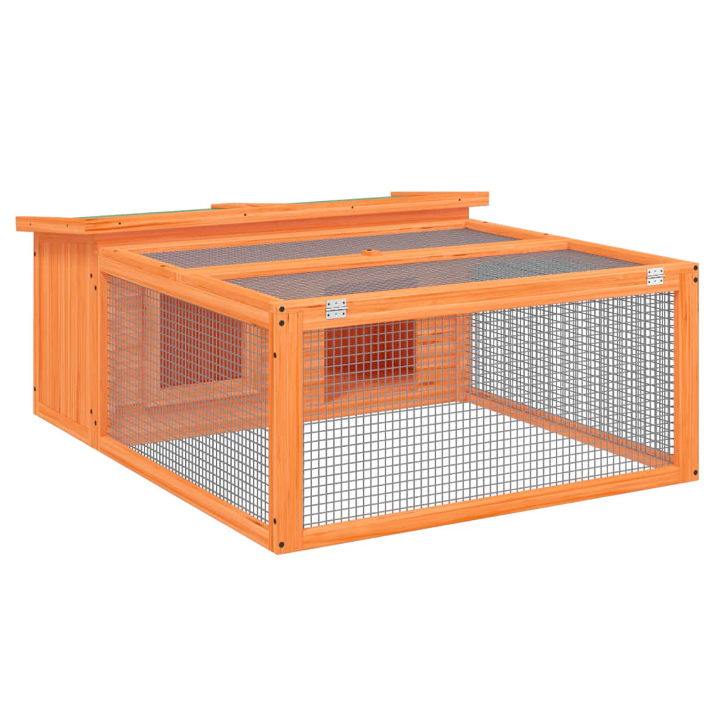 vidaXL Rabbit Hutch 117.5x97x47.5 cm Solid Pine Wood Brown