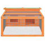 vidaXL Rabbit Hutch 117.5x97x47.5 cm Solid Pine Wood Brown
