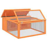 vidaXL Rabbit Hutch 117.5x97x47.5 cm Solid Pine Wood Brown