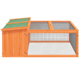 vidaXL Rabbit Hutch 117.5x97x47.5 cm Solid Pine Wood Brown