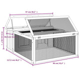 vidaXL Rabbit Hutch 117.5x97x47.5 cm Solid Pine Wood Brown