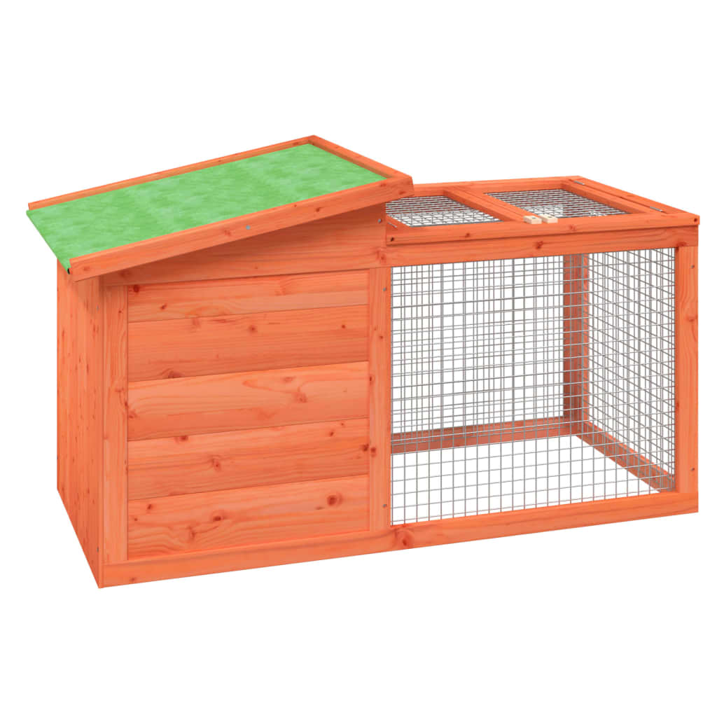 vidaXL Rabbit Hutch 100.5x54x55 cm Solid Pinewood Brown