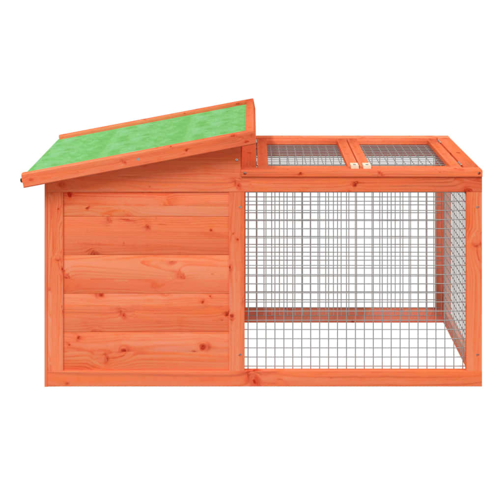 vidaXL Rabbit Hutch 100.5x54x55 cm Solid Pinewood Brown