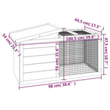 vidaXL Rabbit Hutch 100.5x54x55 cm Solid Pinewood Brown