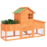 vidaXL Rabbit hutch 170x63x113 cm solid pine wood brown