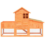 vidaXL Rabbit hutch 170x63x113 cm solid pine wood brown