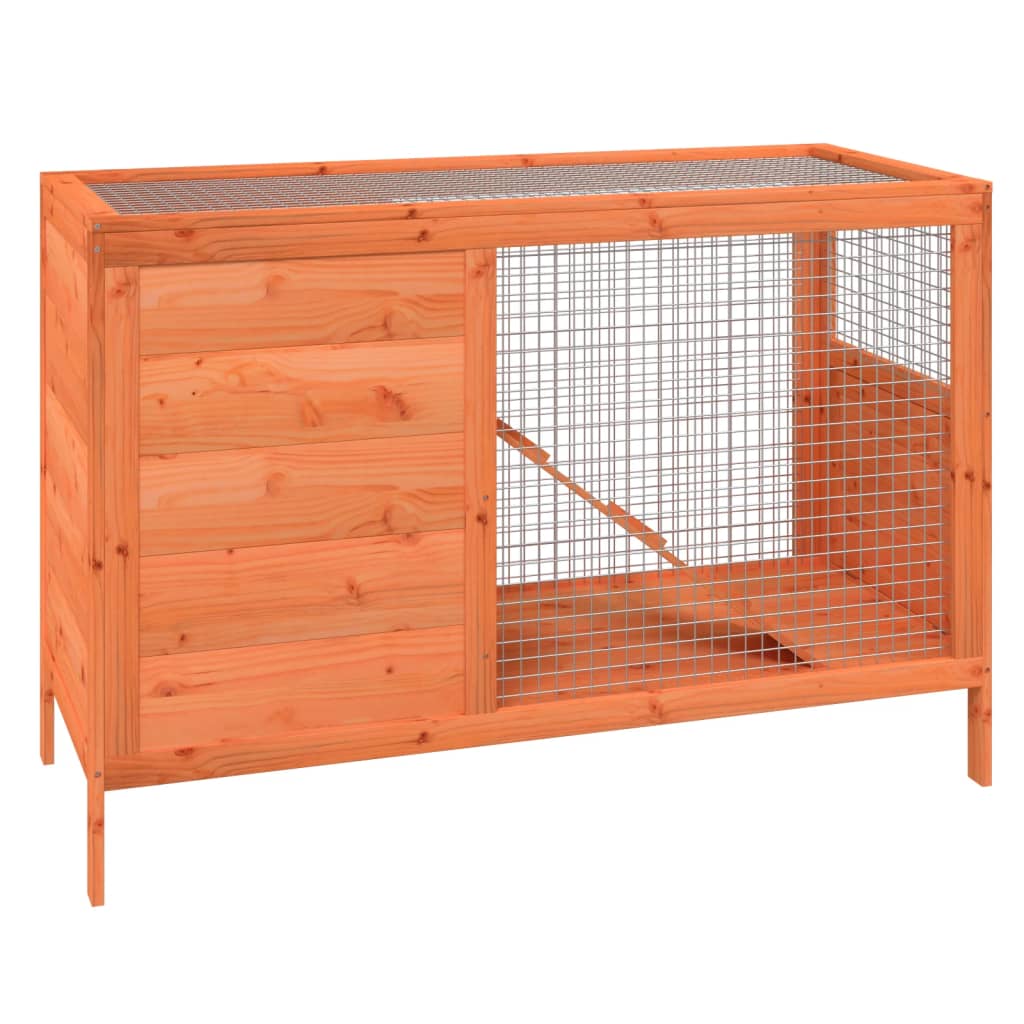 vidaXL Rabbit hutch 103x44x69.5 cm solid pine wood brown