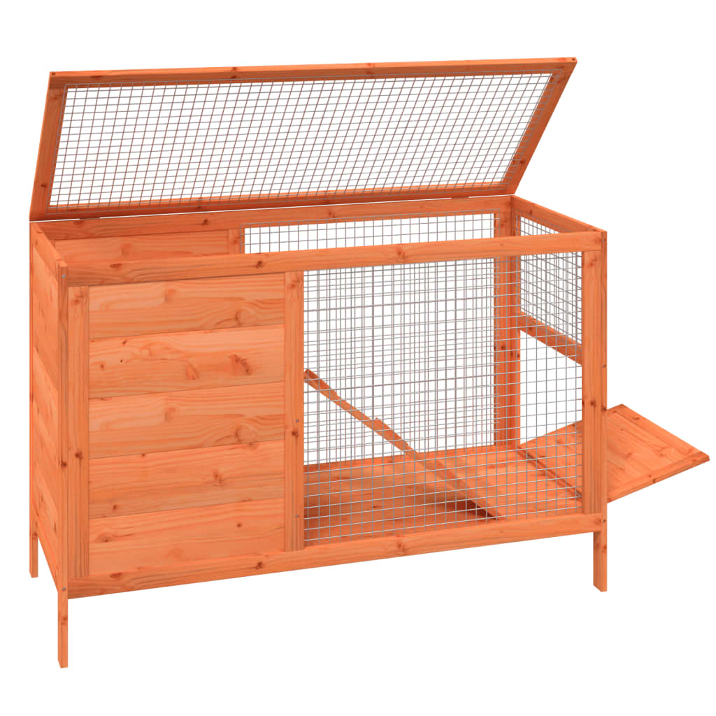 vidaXL Rabbit hutch 103x44x69.5 cm solid pine wood brown