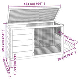 vidaXL Rabbit hutch 103x44x69.5 cm solid pine wood brown