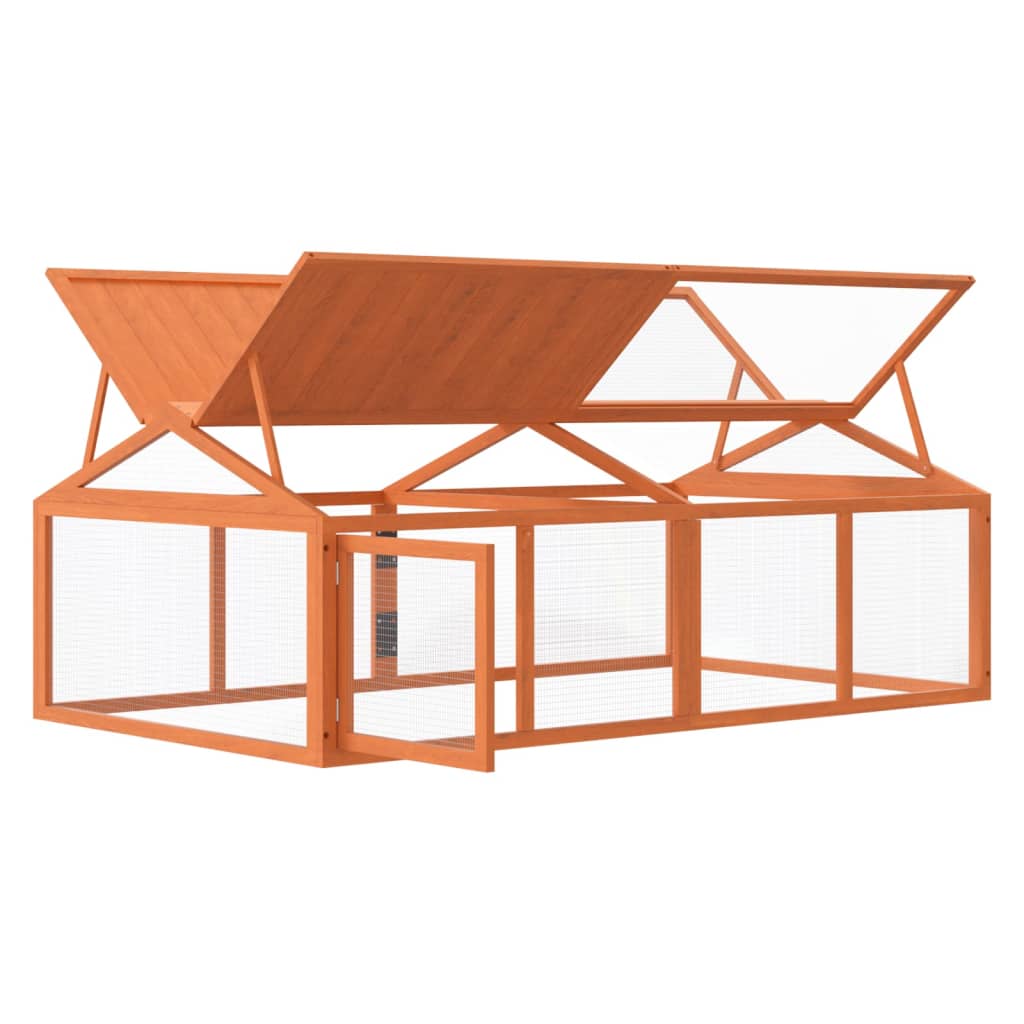 vidaXL Pet Run 200x112.5x74 cm Solid Pine Wood Brown