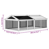vidaXL Pet Run 200x112.5x74 cm Solid Pine Wood Brown