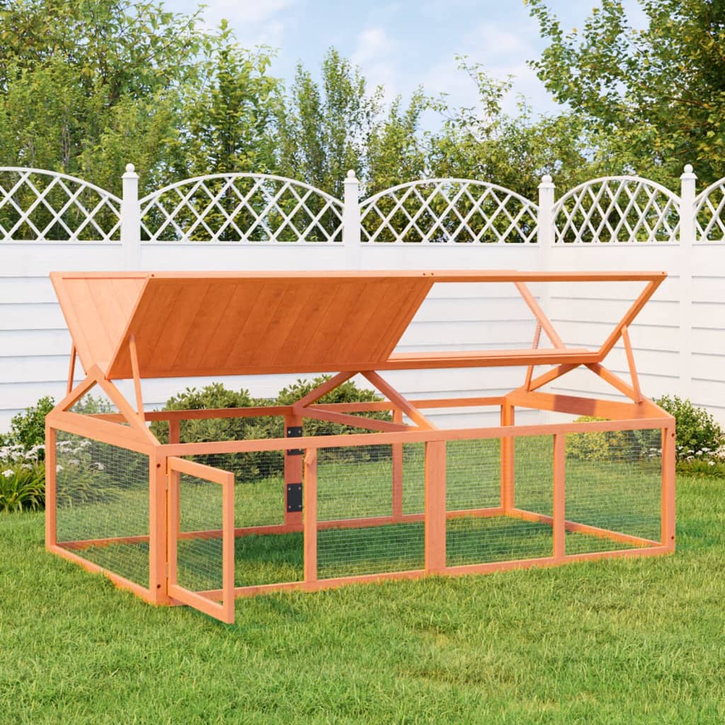 vidaXL Pet Run 200x112.5x74 cm Solid Pine Wood Brown