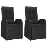 vidaXL 3-Piece Garden Lounge Set with Cushions Poly Rattan Black