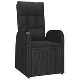 vidaXL 3-Piece Garden Lounge Set with Cushions Poly Rattan Black