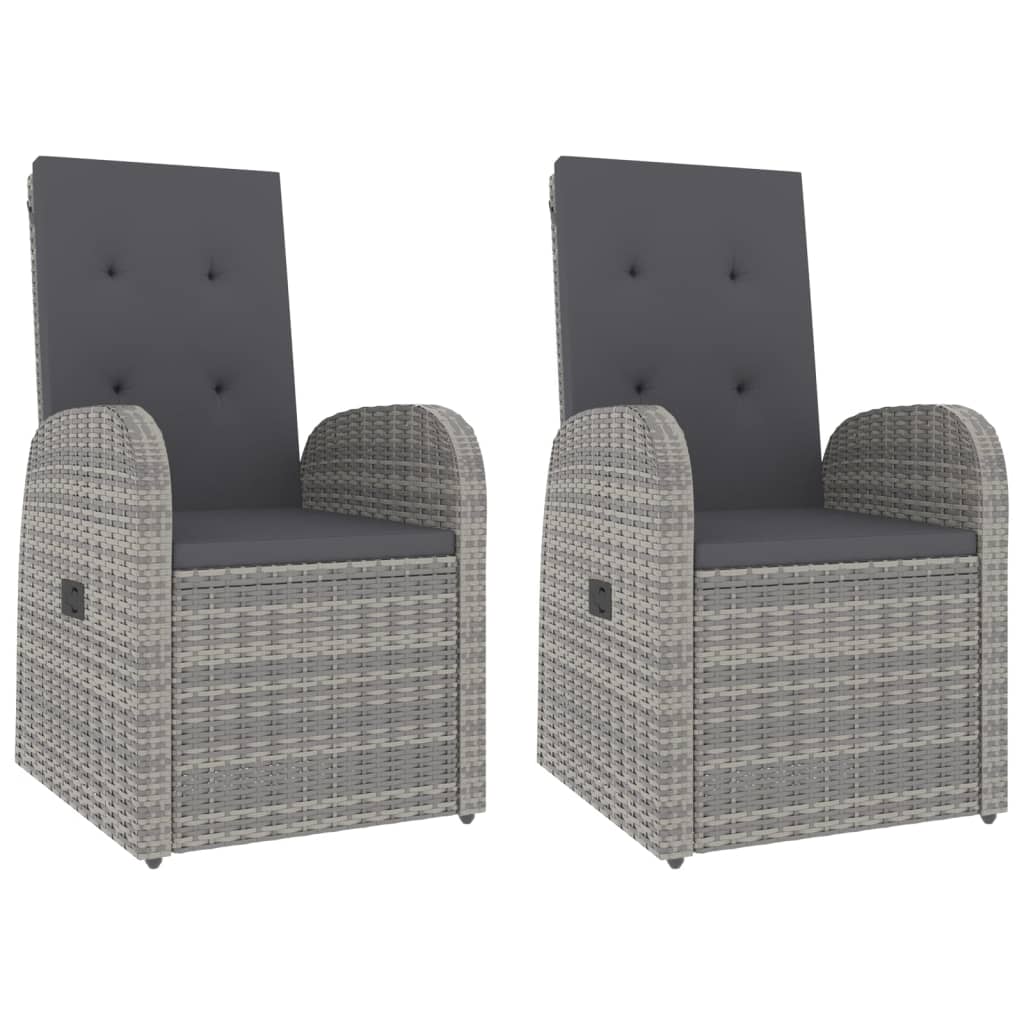 vidaXL Ensemble de salon 3 pièces poly rotin et acacia massif gris