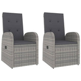 vidaXL Ensemble de salon 3 pièces poly rotin et acacia massif gris