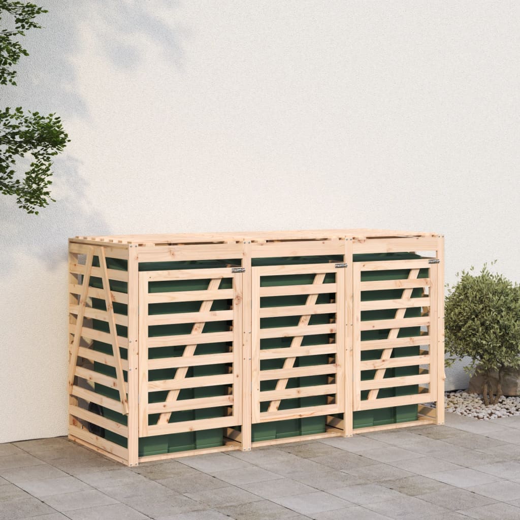 vidaXL Containerberging drievoudig massief grenenhout