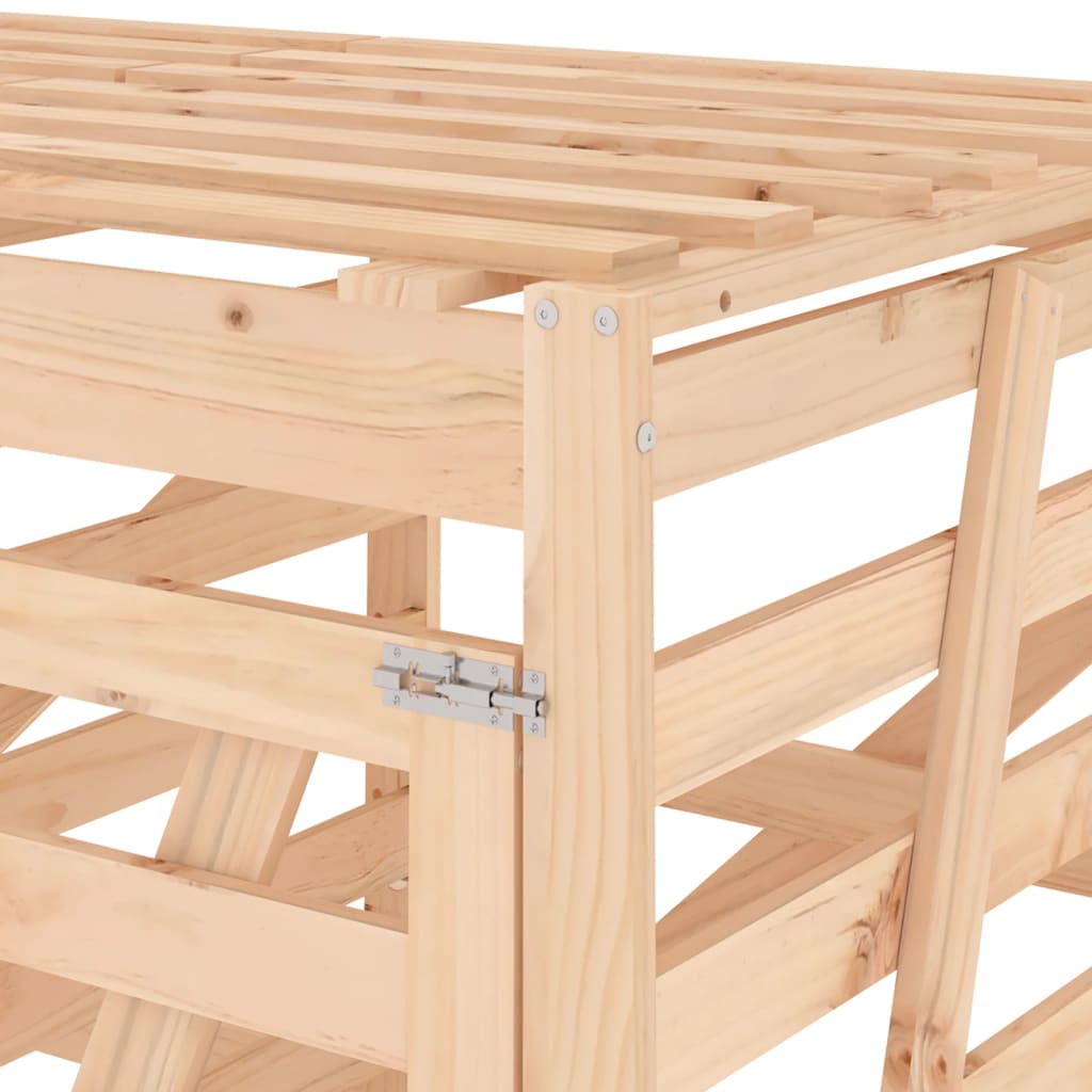 vidaXL Containerberging viervoudig massief grenenhout