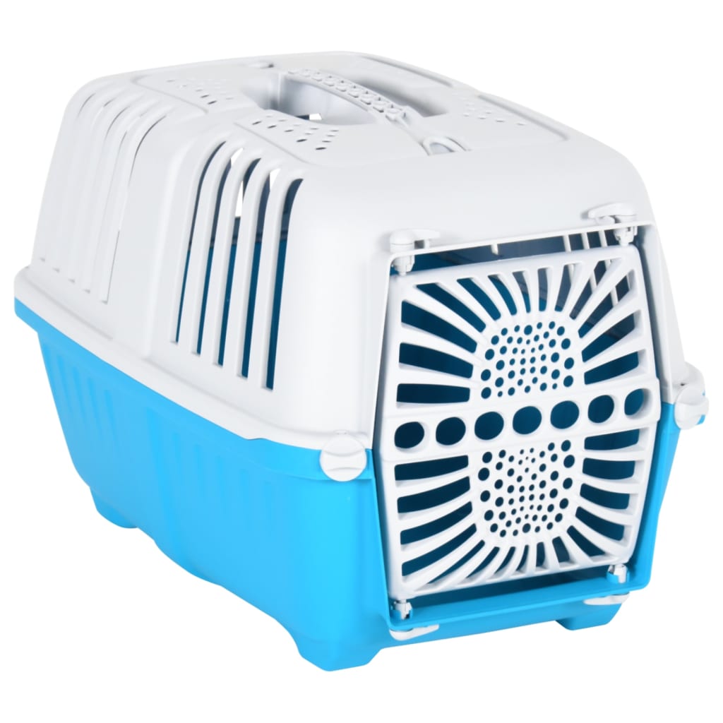 vidaXL Travel Crate 48x31.5x33 cm polypropylene white and blue