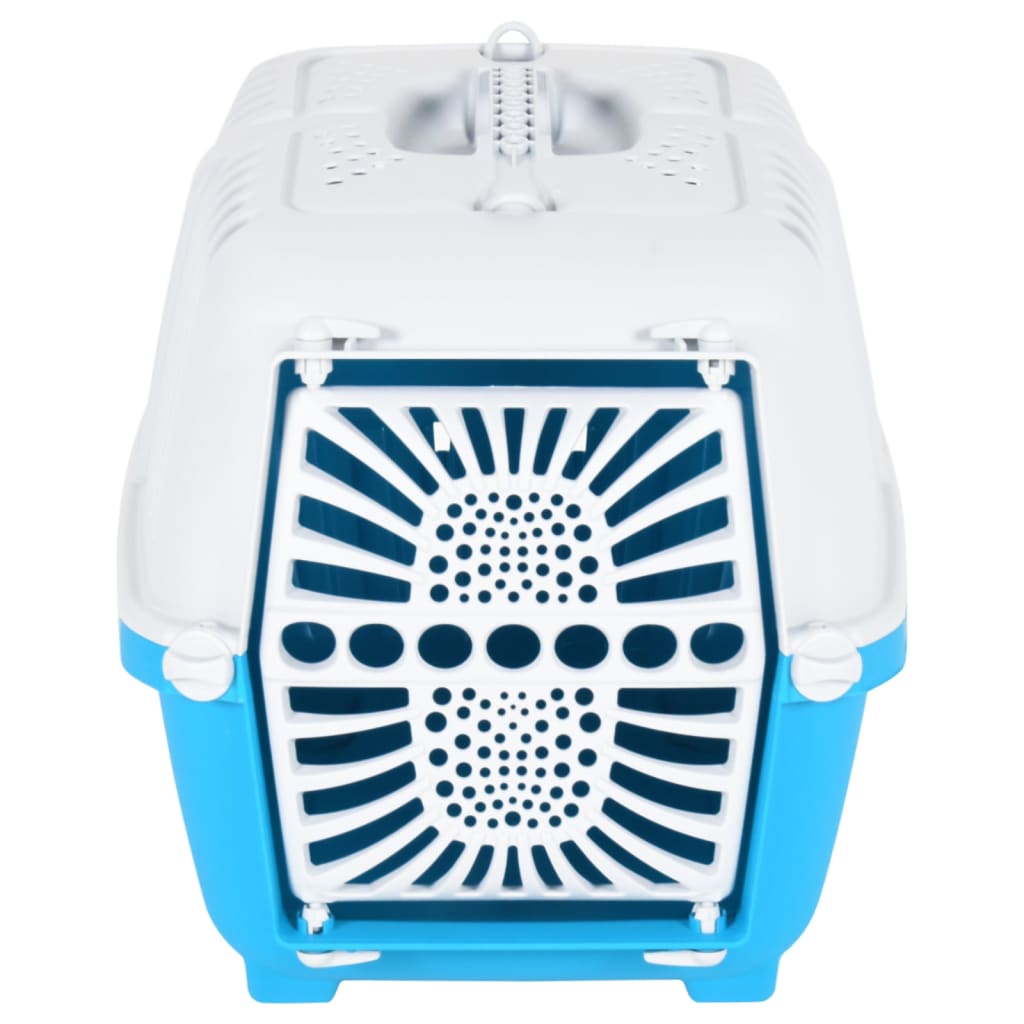 vidaXL Travel Crate 48x31.5x33 cm polypropylene white and blue