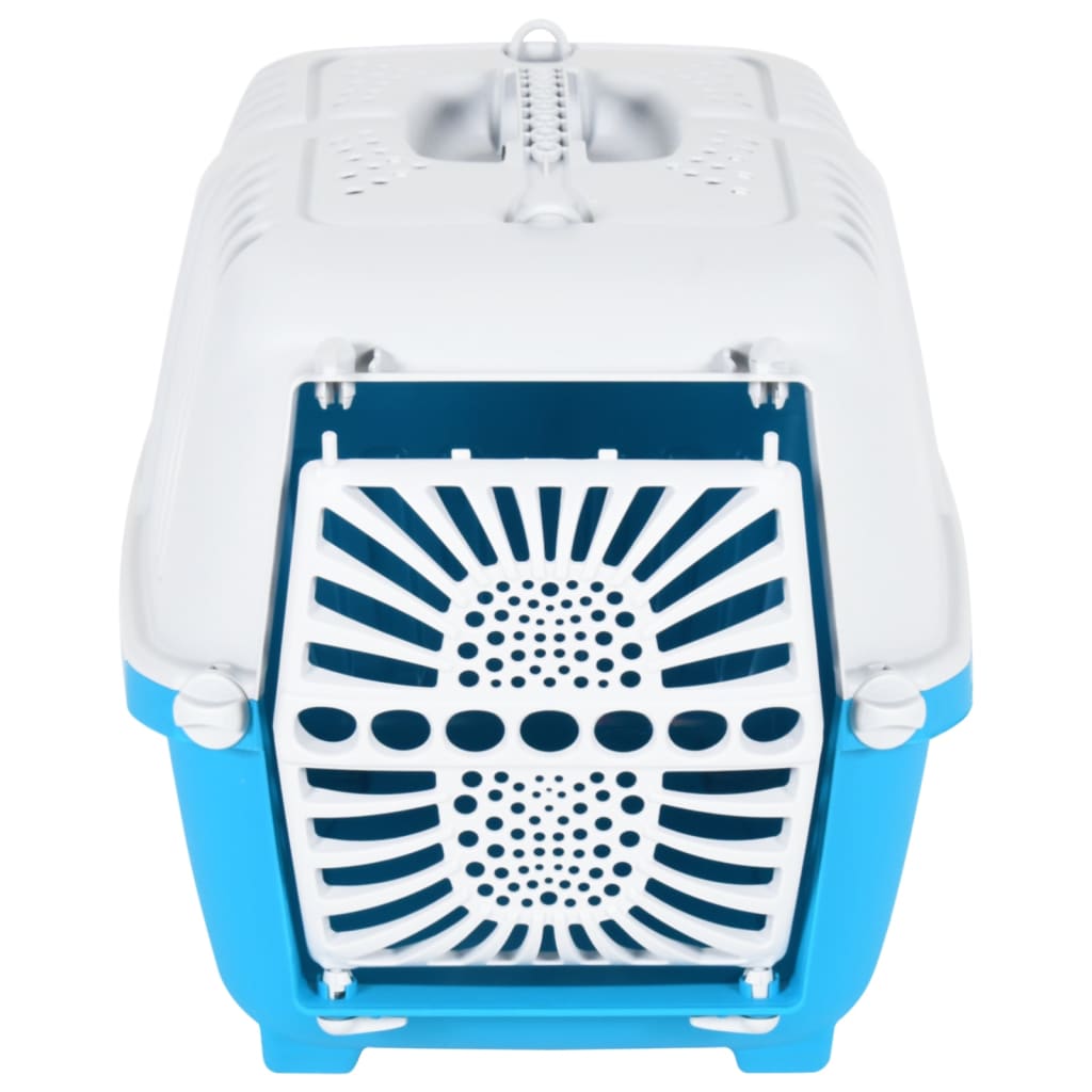 vidaXL Travel Crate 48x31.5x33 cm polypropylene white and blue