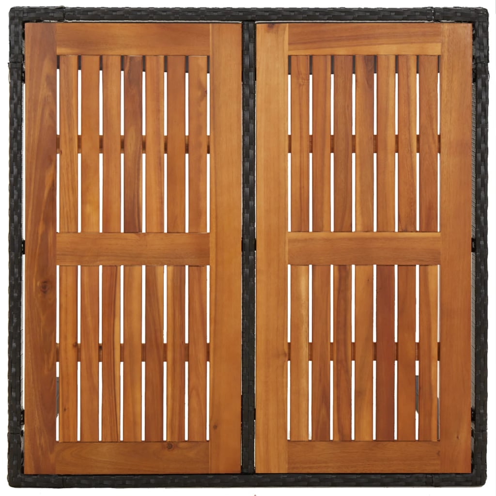 vidaXL 3-delige Tuinset met kussens poly rattan zwart