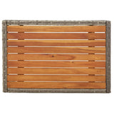 vidaXL 4-delige Tuinset met kussens poly rattan grijs