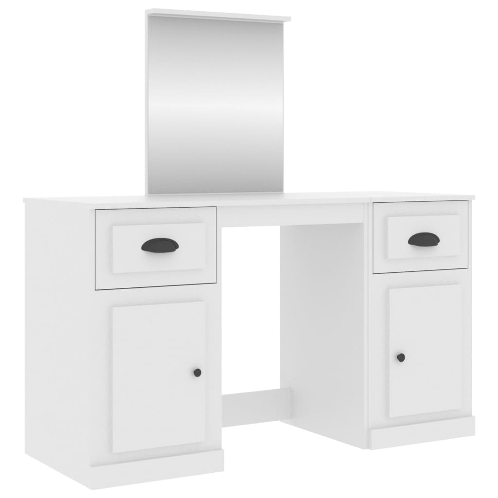 vidaXL Kaptafel met spiegel 130x50x132,5 cm wit