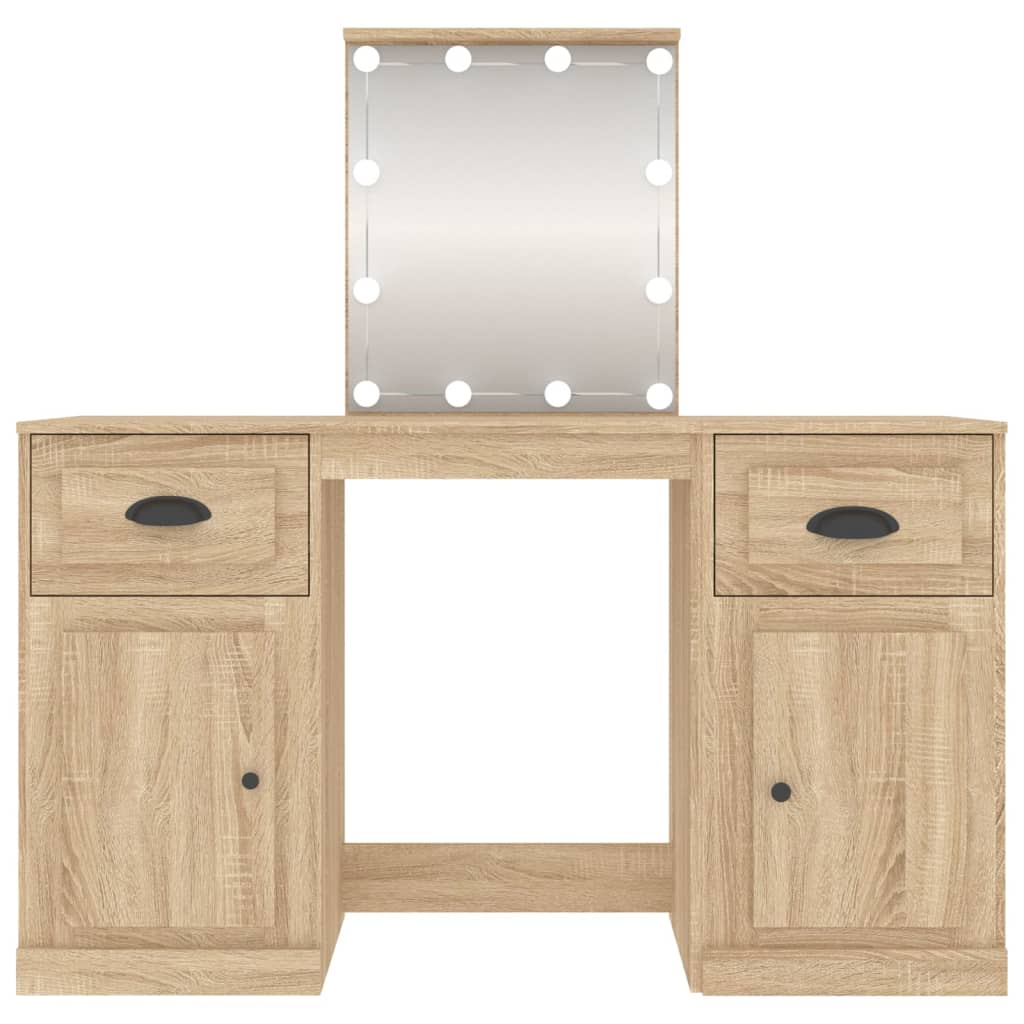 vidaXL Kaptafel met LED-verlichting 130x50x132,5 cm sonoma eikenkleur