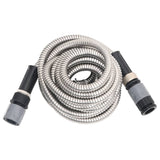 vidaXL Garden hose with spray gun 0.6'' 7.5 m stainless steel silver