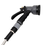 vidaXL Garden hose with spray gun 0.6'' 7.5 m stainless steel silver