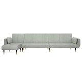 vidaXL L-Shaped Sofa Bed 275x140x70 cm Velvet Light Grey