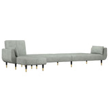 vidaXL L-Shaped Sofa Bed 275x140x70 cm Velvet Light Grey
