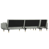 vidaXL L-Shaped Sofa Bed 275x140x70 cm Velvet Light Grey