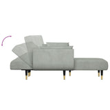 vidaXL L-Shaped Sofa Bed 275x140x70 cm Velvet Light Grey