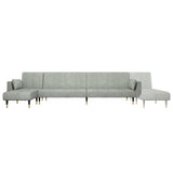 vidaXL L-Shaped Sofa Bed 275x140x70 cm Velvet Light Grey
