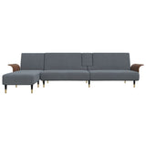vidaXL L-Shaped Sofa Bed 279x140x70 cm Velvet Dark Grey