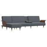 vidaXL L-Shaped Sofa Bed 279x140x70 cm Velvet Dark Grey