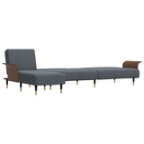 vidaXL L-Shaped Sofa Bed 279x140x70 cm Velvet Dark Grey