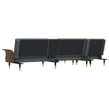 vidaXL L-Shaped Sofa Bed 279x140x70 cm Velvet Dark Grey