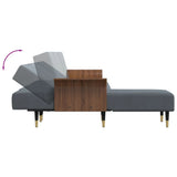 vidaXL L-Shaped Sofa Bed 279x140x70 cm Velvet Dark Grey