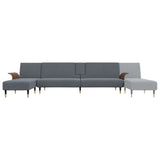 vidaXL L-Shaped Sofa Bed 279x140x70 cm Velvet Dark Grey