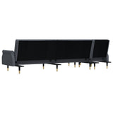 vidaXL Slaapbank L-vormig 271x140x70 cm fluweel lichtgrijs