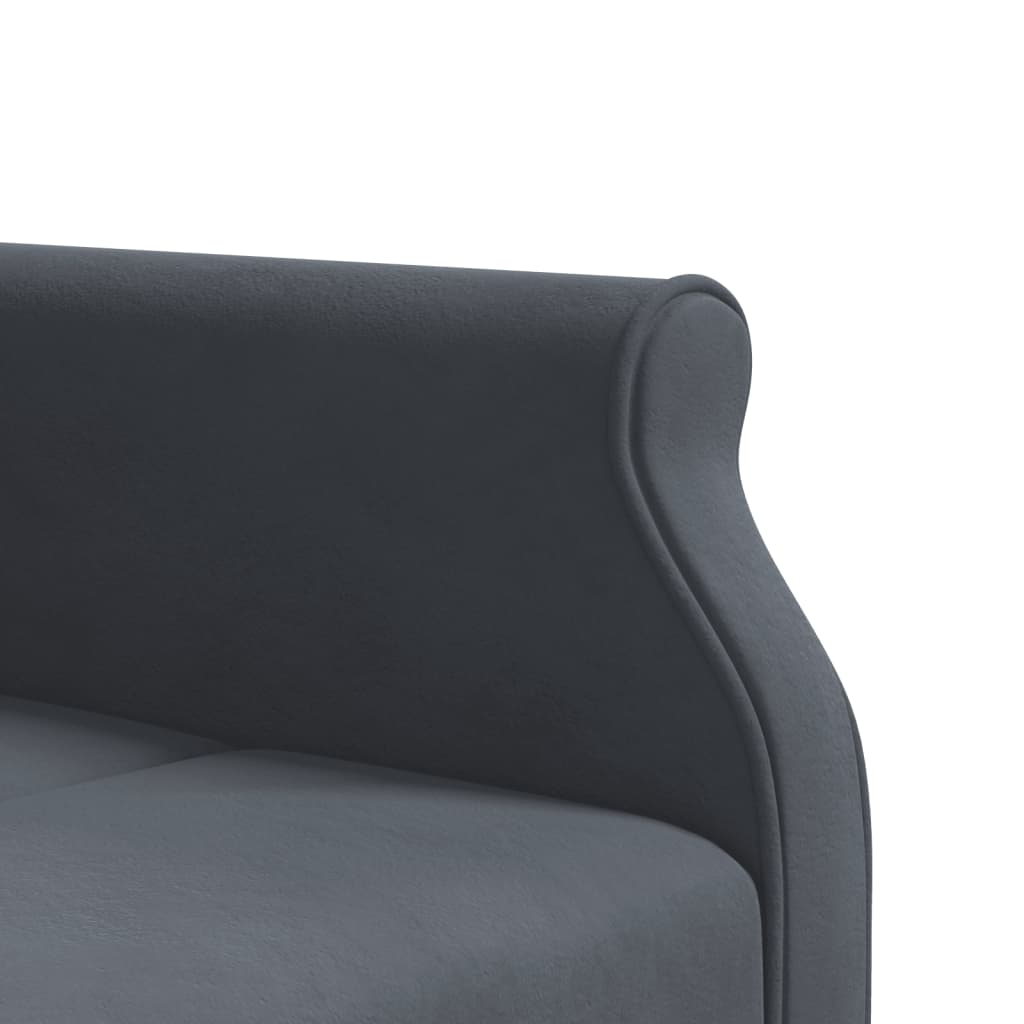vidaXL Slaapbank L-vormig 271x140x70 cm fluweel lichtgrijs