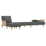 vidaXL Slaapbank L-vormig 279x140x70 cm stof lichtgrijs