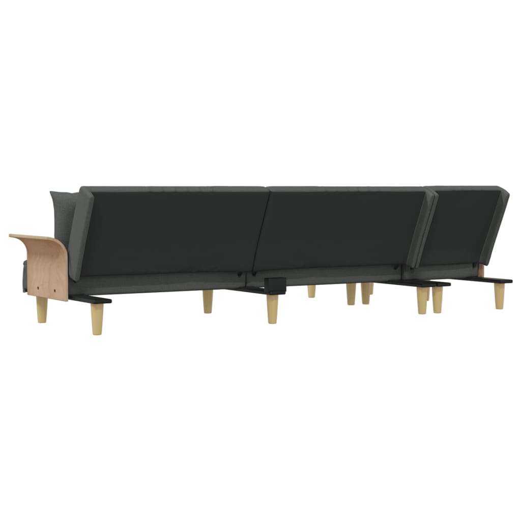 vidaXL Slaapbank L-vormig 279x140x70 cm stof lichtgrijs