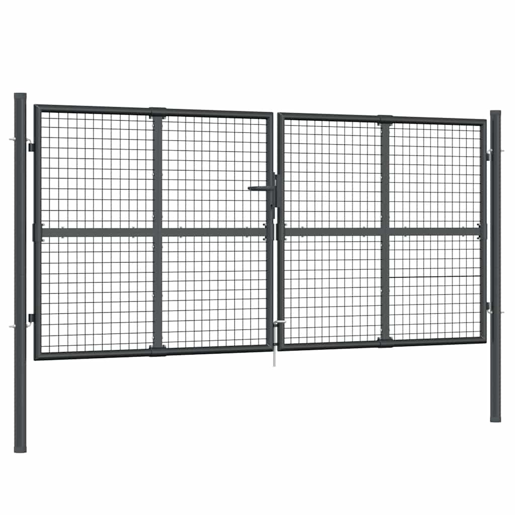 vidaXL Garden Mesh Fence 300x125 cm Galvanized Steel Anthracite