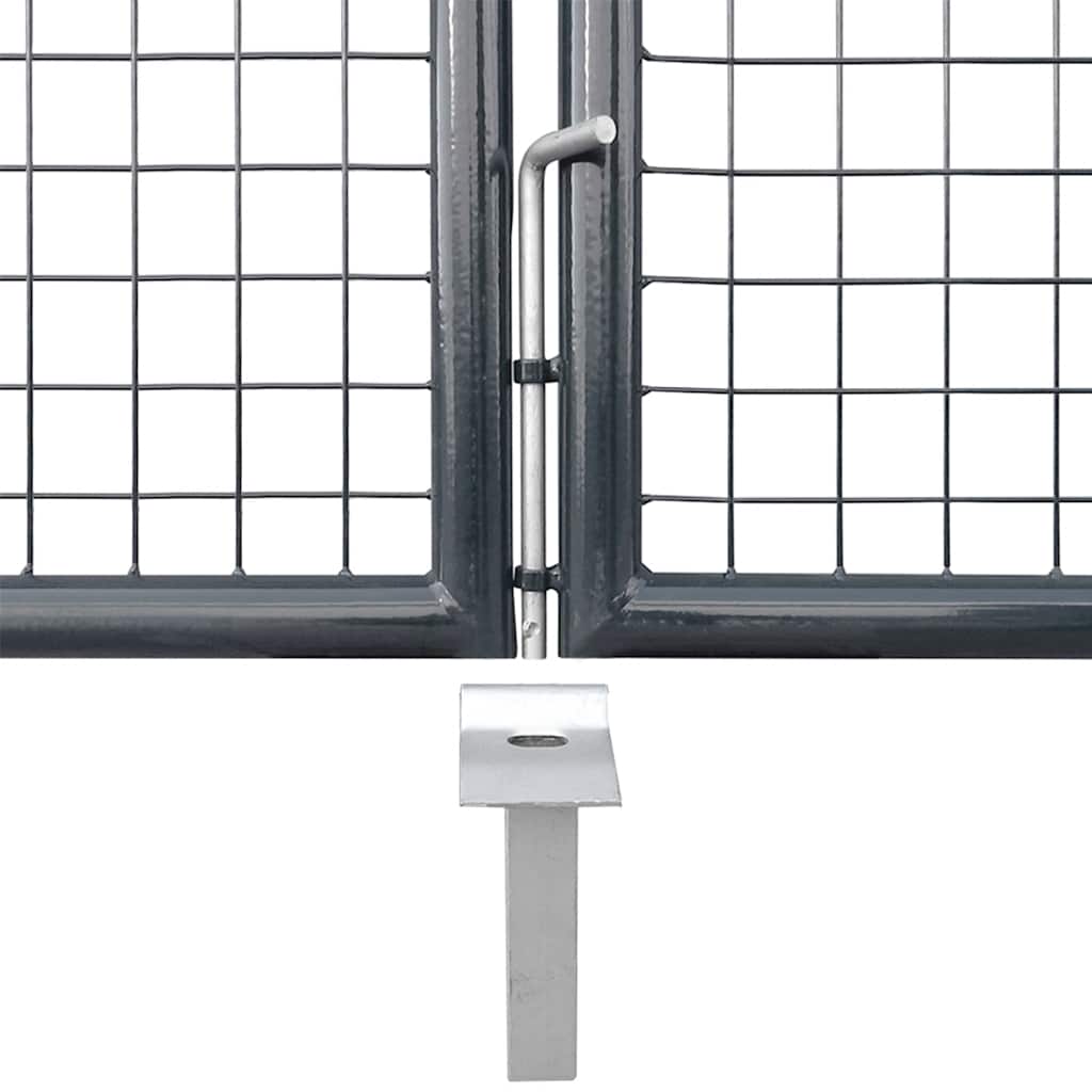 vidaXL Garden Mesh Fence 300x125 cm Galvanized Steel Anthracite
