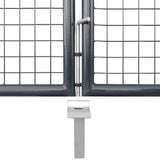 vidaXL Garden Mesh Fence 300x125 cm Galvanized Steel Anthracite